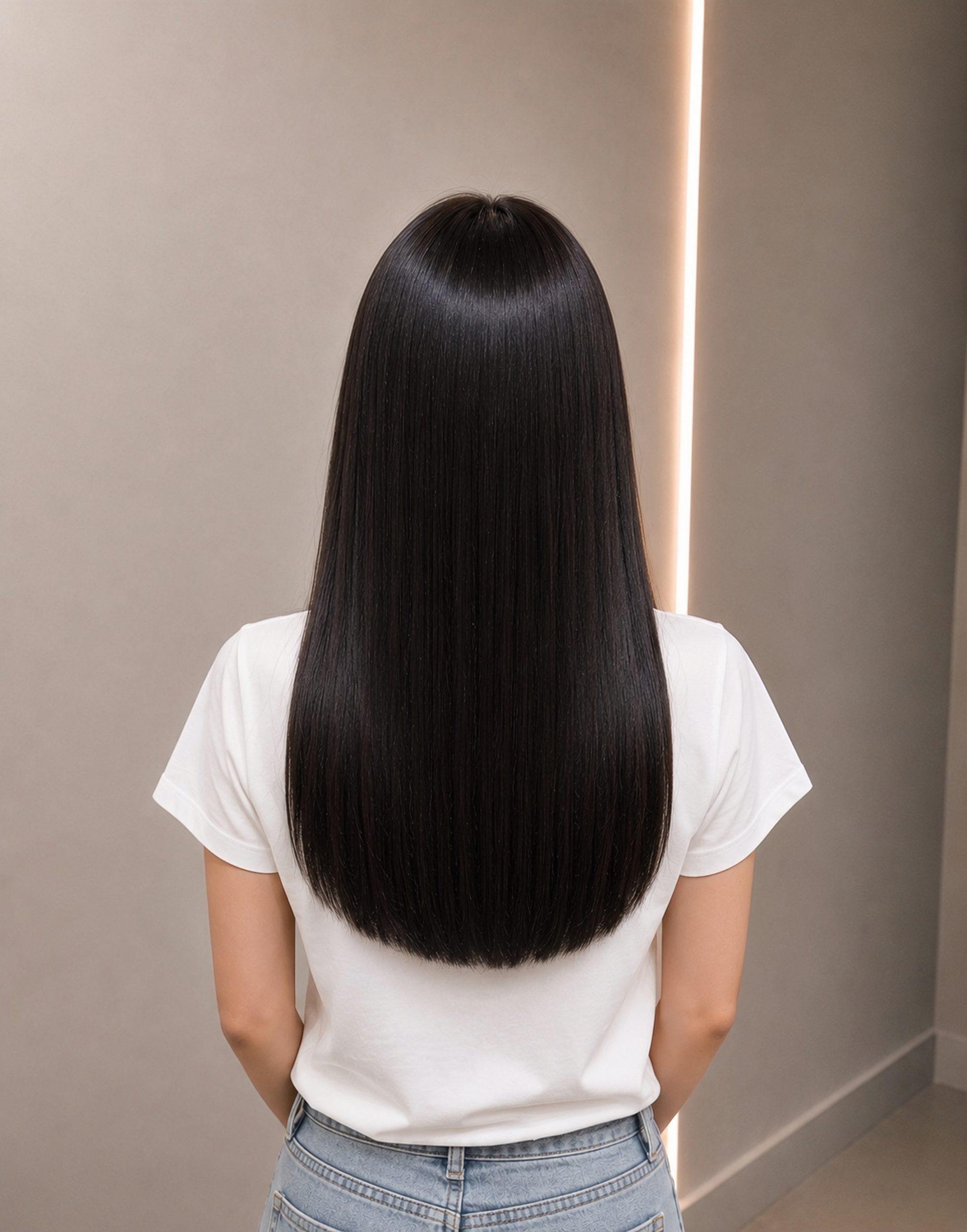 Before and after Keratin Treatment 3.0 — frizz to smooth straight hair result at Kimarie Hairdressing Malaysia