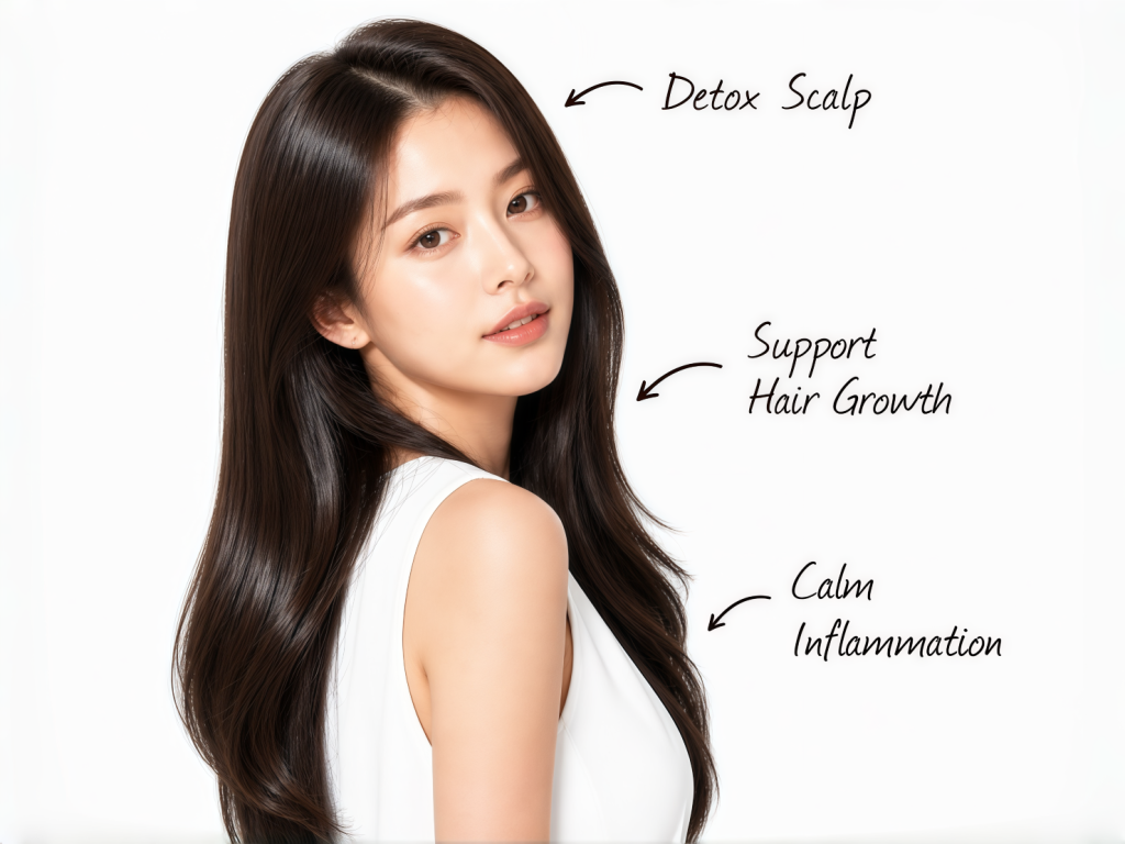 Scalp treatment in KL & PJ at Kimarie Hairdressing — Yululuka detox scalp therapy supporting hair growth and scalp health